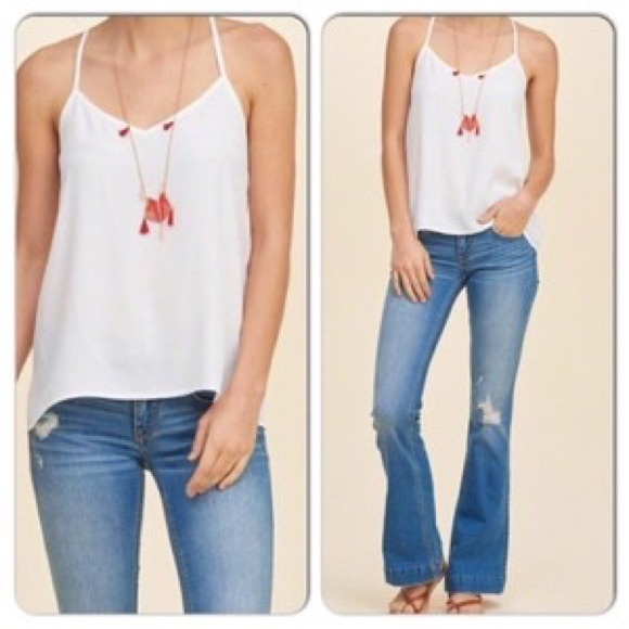 White Hollister Cross Back Tank - Picture 1 of 3